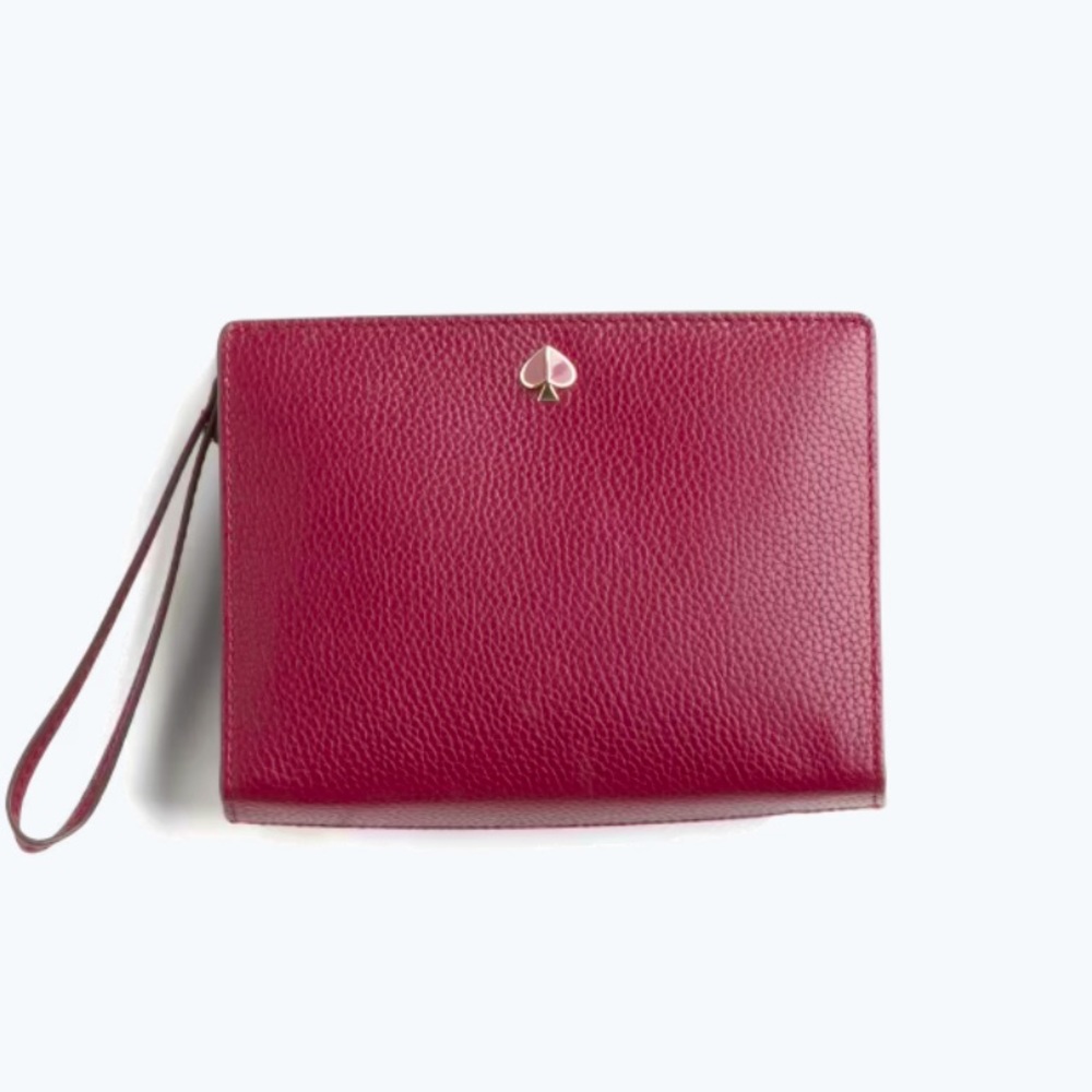 Kate Spade Medium Leather Wristlet, Burgandy
